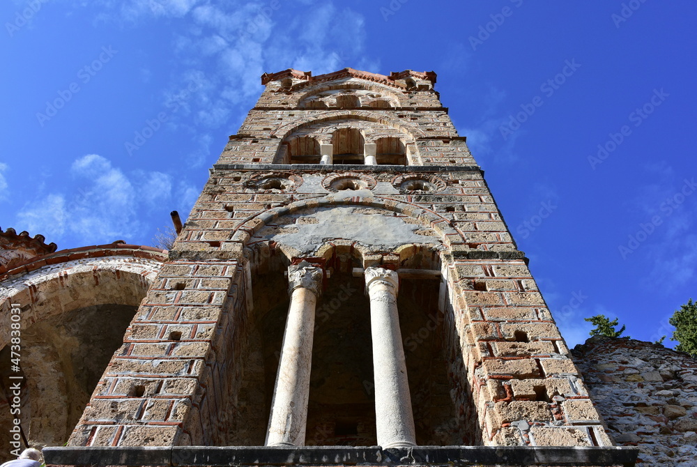 Panthanassa church in ancient village Mystras in Greece