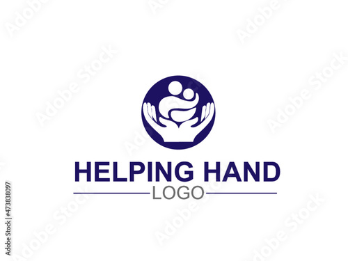 helping hand logo design vector