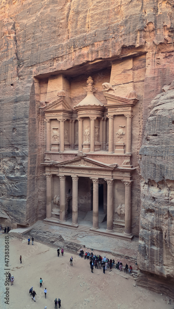Obraz premium Petra, Jordan, Lost City, Seven Wonders of the World, Red Rose City, UNESCO World Heritage, new7wonders