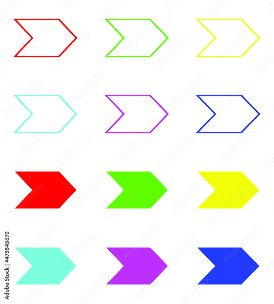 Right arrow icon, arrow icon vector in trendy flat style. Set elements in colored icons. arrow icon illustration isolated on white background. Right arrow icon, arrow icon vector in trendy flat style. Set elements in colored icons. arrow icon illustration isolated on white background.