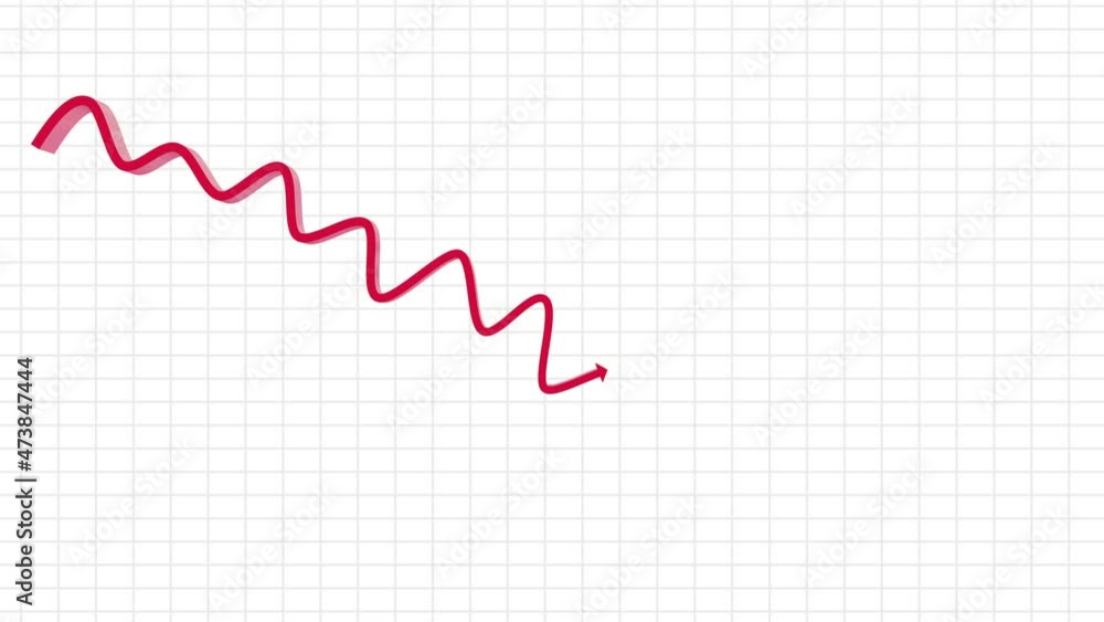 Red arrow going downwards on white background Red arrow going downwards on white background