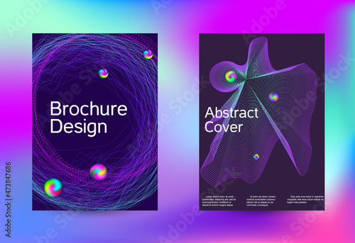 Set of modern abstract musical backgrounds. Sound flyer for creating a fashionable cover, banner, poster, booklet.
