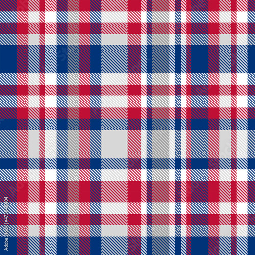 Colorful tartan plaid pattern. Multicolor check plaid in blue, green and purple for fabric and textile design.