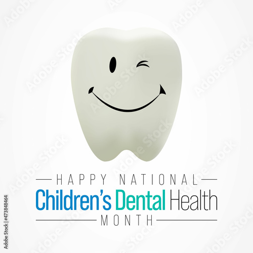 National Children's dental health month is observed every year in February, to teach children the importance of good oral hygiene at an early age and visiting the dentist regularly. Vector art
