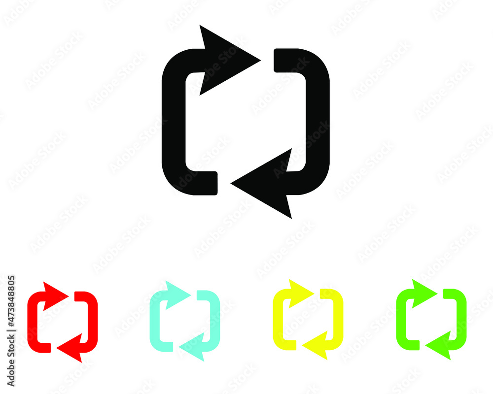 Refresh Vector Icon. Refresh icon in trendy flat style. Set elements in colored icons. Refresh icon illustration isolated on gray background Refresh Vector Icon. Refresh icon in trendy flat style. Set elements in colored icons. Refresh icon illustration isolated on gray background