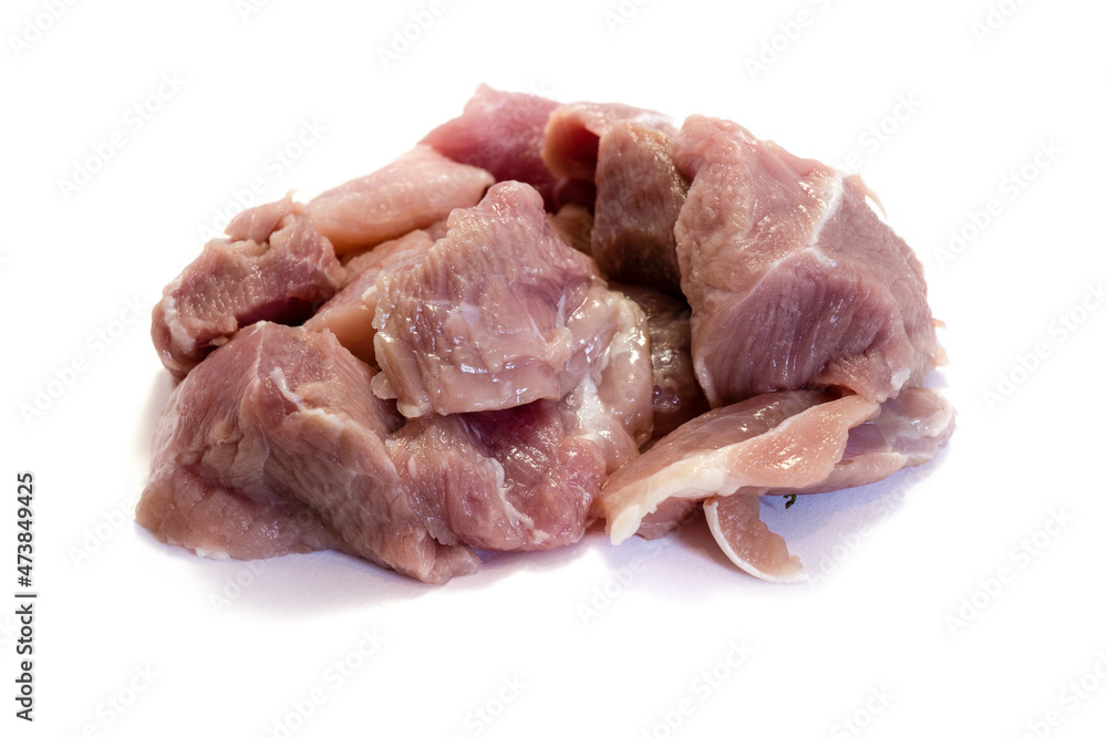 Pork goulash isolated on white background Pork goulash isolated on white background