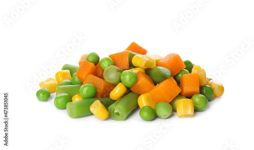 Mix of fresh vegetables on white background