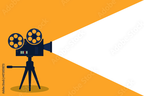Movie time concept. Template for cinema poster, banner.
