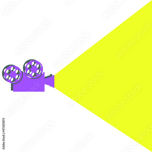 Cinema time flat concept background. Vector