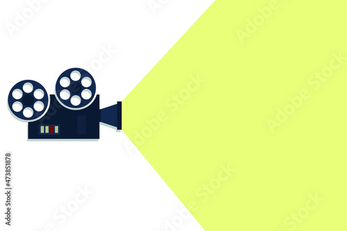 Retro cinema icon and place for text, vector