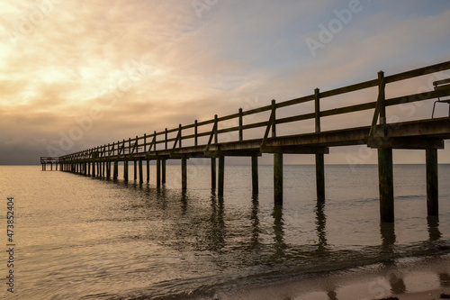 View at a wooden pier in the sea