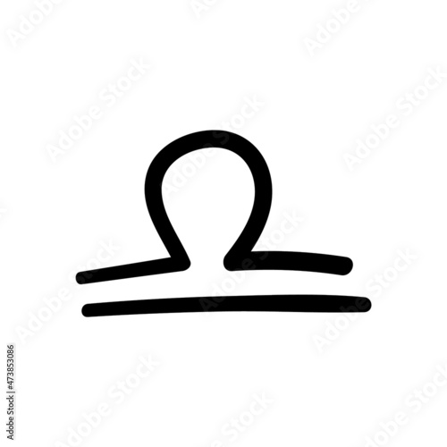 Libra zodiac sign. Astrological black symbol icon