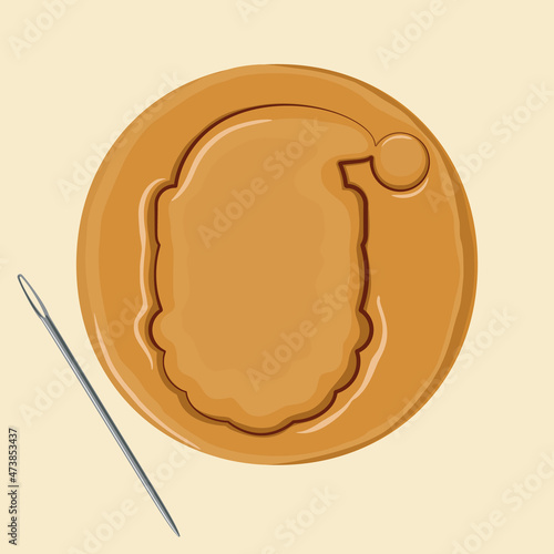Korean dalgona honeycomb sugar cookie. Santa Claus shape