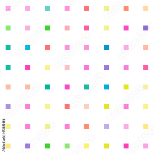 Colorful squares pattern, Illustration of square shape in multi-color pastel theme color, Rectangular shape candy theme on white background.