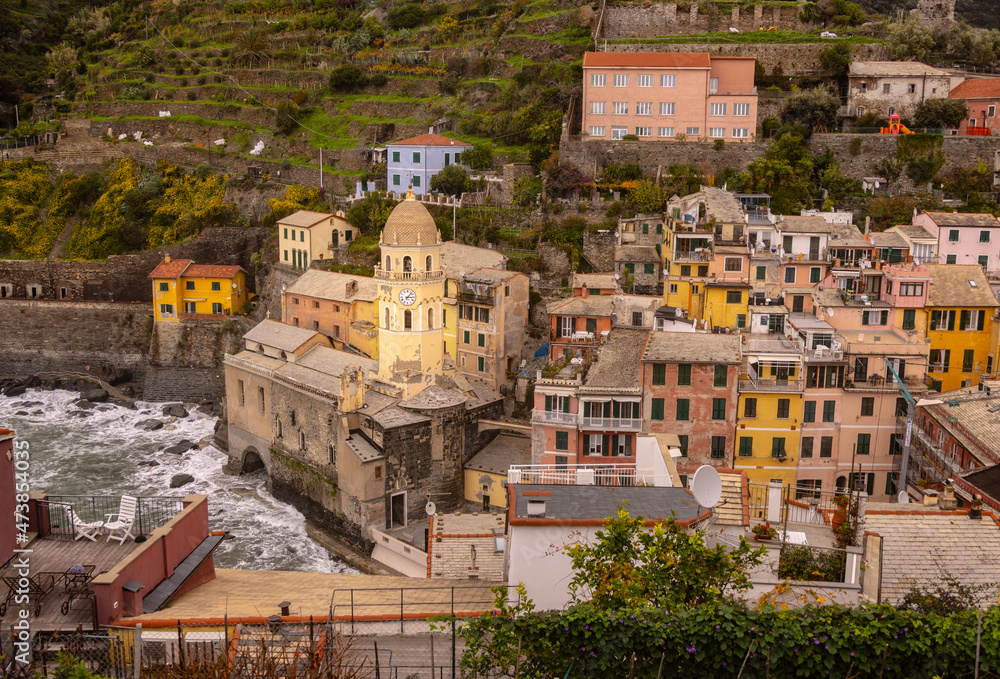Village of Vernazza in Cinque Terre at the Italian west coast - travel photography