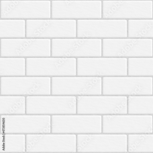 Light Grey Brick wall seamless texture. White bricks tile background 
