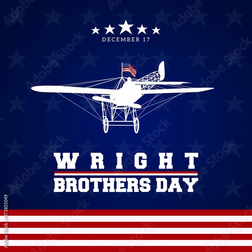 Wright Brothers Day theme poster. Vector illustration. Suitable for Poster, Banners, campaign and greeting card. 