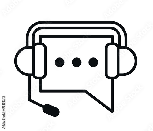 Support customer helpline icon concept vector illustration. Technical support icon concept. Online chat icon. editable vector graphics. 