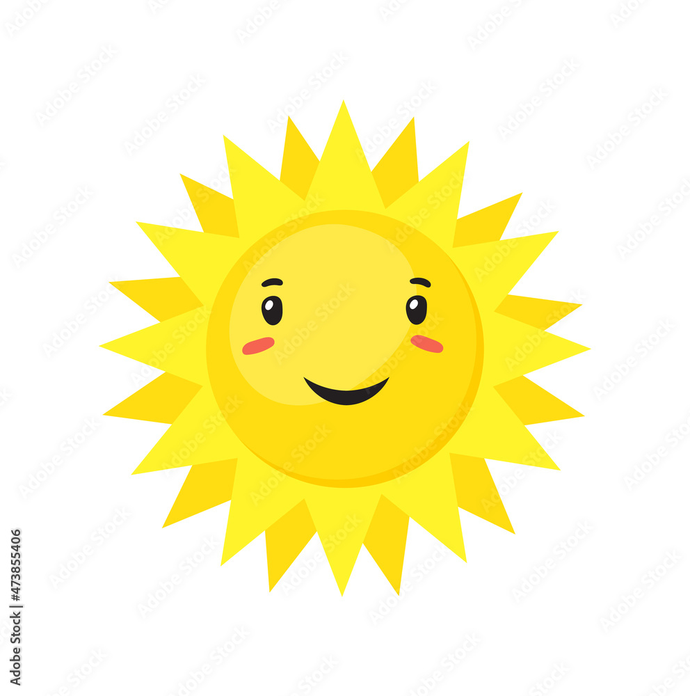 Sunrise emoji. Drawing june weather, image vector design