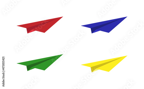 Obraz na płótnie Set, Paper airplane. Vector illustration w salonie