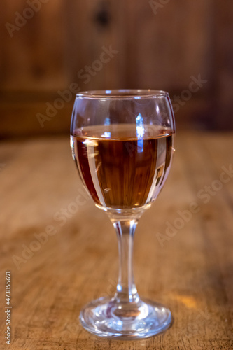 Tasting of local rose wine from Aix en Provence, Provence, France
