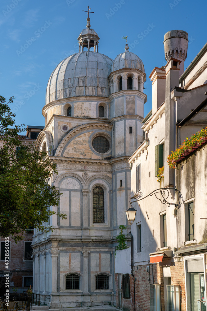 Gothic marble church of Santa Maria dei Miracoli in Venice