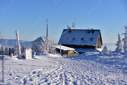 Fototapeta Naklejka Na Ścianę i Meble -  Skrzyczne Peak, Beskidy Mountains, Poland, winter, snow,