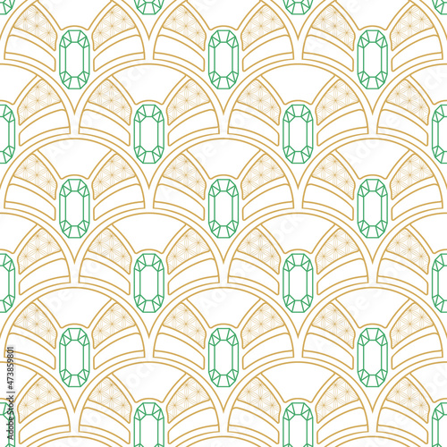 Abstract seamless pattern in Art Deco style.