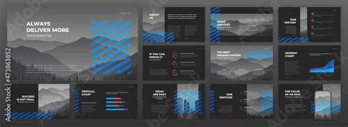 Creative powerpoint presentation templates set. Use for creative keynote presentation background, brochure design, website slider, landing page, annual report, company profile.