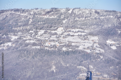 Fototapeta Naklejka Na Ścianę i Meble -  Szczyrk, Beskidy, góra Skrzyczne, zima, śnieg, mróz,