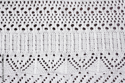 Cuadro en lienzo White textured background of openwork knitted fabric