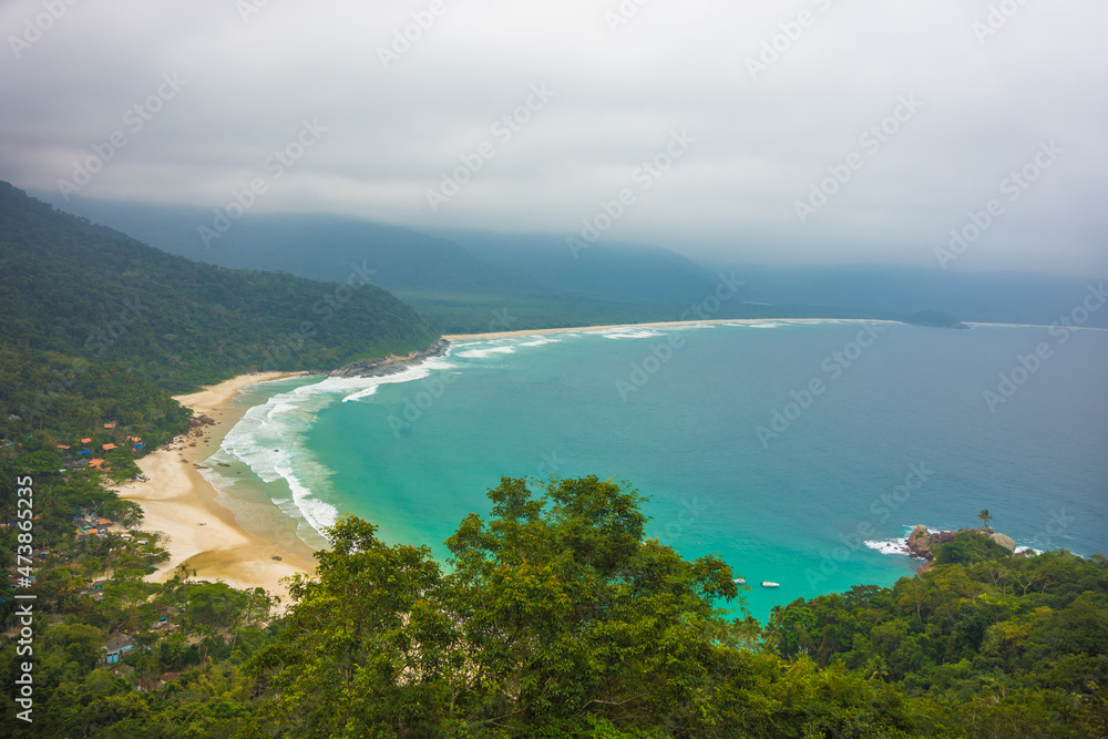 View of Praia do Aventureiro (Aventureiro Beach) at Ilha Grande, from the Sundara Viewpoint - Ilha Grande, Angra dos Reis, Brazil View of Praia do Aventureiro (Aventureiro Beach) at Ilha Grande, from the Sundara Viewpoint - Ilha Grande, Angra dos Reis, Brazil