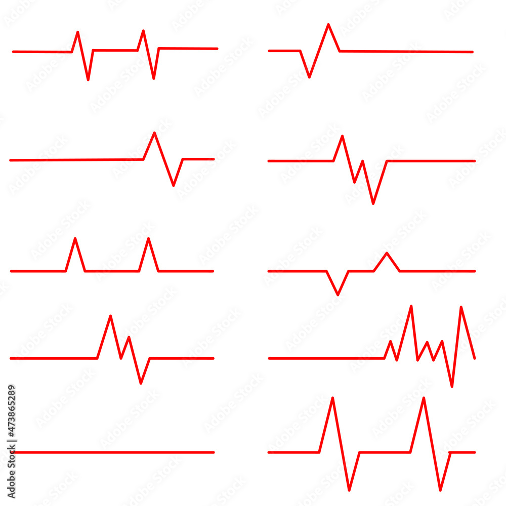 heart beat cardiogram line red illustration vector
