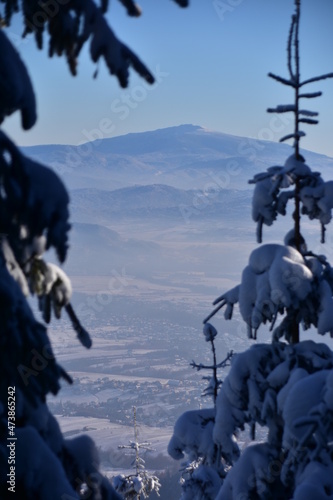 Babia Góra, Beskidy, zima, śnieg, mróz, panorama,