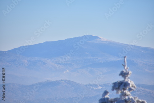Fototapeta Naklejka Na Ścianę i Meble -  Babia Góra, Beskidy, zima, śnieg, mróz, panorama,