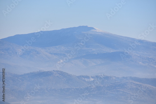 Fototapeta Naklejka Na Ścianę i Meble -  Babia Góra, Beskidy, zima, śnieg, mróz, panorama,
