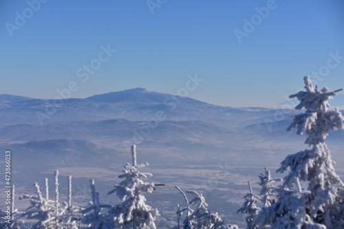 Fototapeta Naklejka Na Ścianę i Meble -  Babia Góra, Beskidy, zima, śnieg, mróz, panorama,