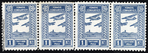 Wallpaper Mural Republic of Turkey postage stamp. Republic of Turkey historical stamp. A postage stamp printed in Republic of Turkey. Torontodigital.ca