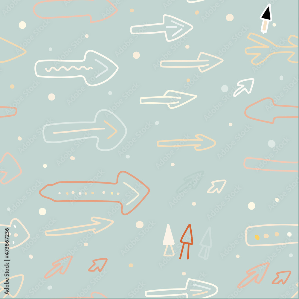 Naklejka premium arrows drawing vector seamless pattern