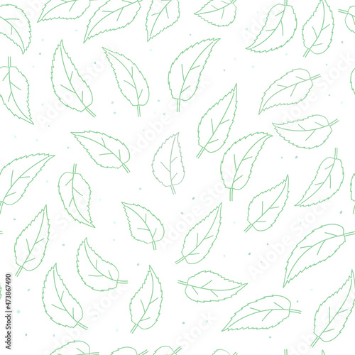 Birch  leaves vector seamless pattern