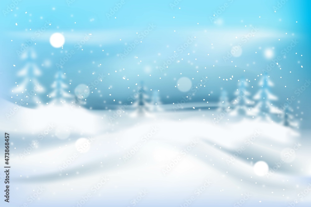 blurred realistic snowfall nature vector design illustration