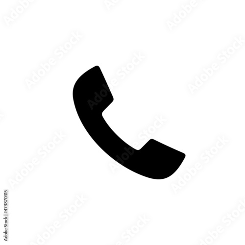 Phone handset icon. Phone sign. Call icon. Handset web button. Telephone symbol. Isolated raster illustration on white background.