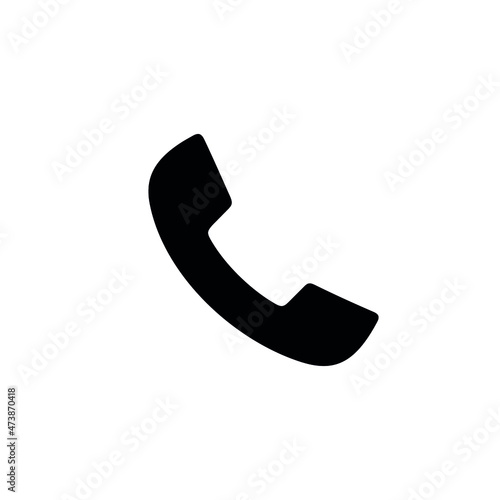Phone handset icon. Phone sign. Call icon. Handset web button. Telephone symbol. Isolated vector illustration on white background.