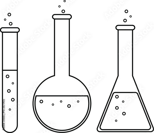 Set chemical test tubes icons illustration vector