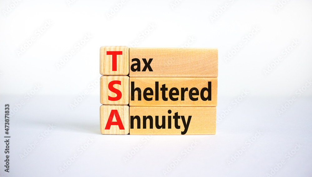 TSA, tax sheltered annuary symbol. Concept words TSA, tax sheltered annuary on wooden blocks. Beautiful white background, copy space. Business and TSA, tax sheltered annuary concept. TSA, tax sheltered annuary symbol. Concept words TSA, tax sheltered annuary on wooden blocks. Beautiful white background, copy space. Business and TSA, tax sheltered annuary concept.
