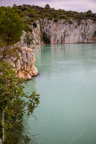 Zmajevo Oko or Dragon eye lake and blue lagoon near Rogoznica, Croatia
