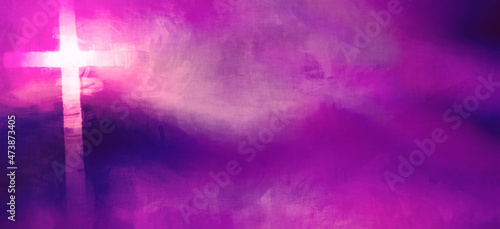 white glow cross pink purple plum brush stroke canvas