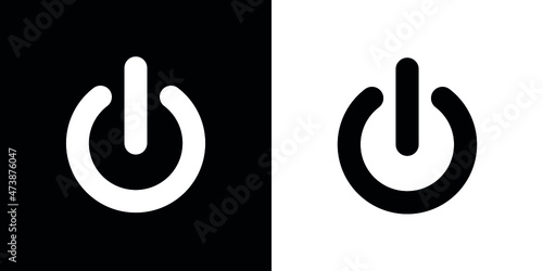 Power button icon. Power on and off. Isolated vector illustration on white background.