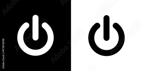 Power button icon. Power on and off. Isolated raster illustration on white background.