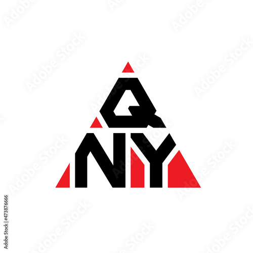 QNY triangle letter logo design with triangle shape. QNY triangle logo design monogram. QNY triangle vector logo template with red color. QNY triangular logo Simple, Elegant, and Luxurious Logo... photo